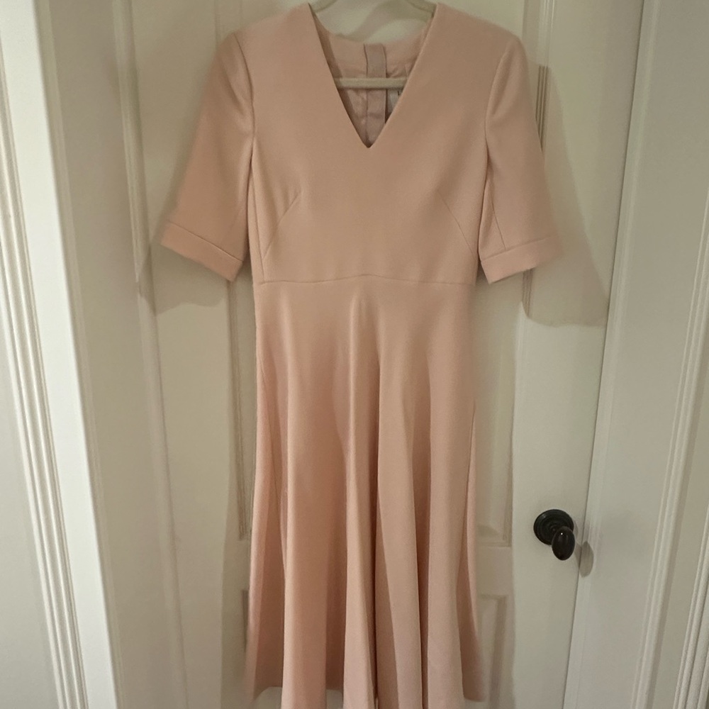 L.K. Bennett Pink V-Neck Midi Dress NWT